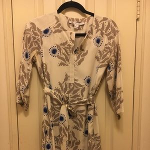 DVF Silk Julieta Dress With Tie Waist & Pockets